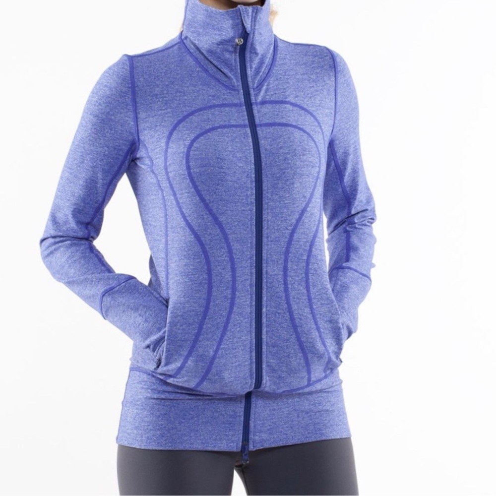 LULULEMON Stride Jacket Heathered Rocksteady Hoodie size 6